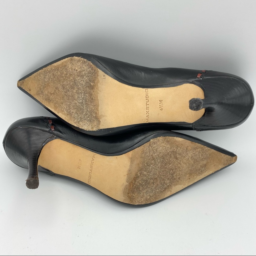 Max Studio Quibble Leather Pointed Toe Pumps - image 8